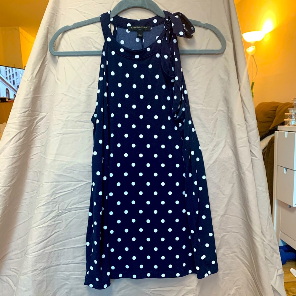 Banana Republic Navy Polka Dot Tank